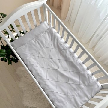 Set de lenjerie pentru pătuț bebeluși, 3 piese din Velvet gri